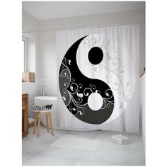 Штора для ванной JoyArty Узорчатый Инь и ян 180х200 (sc-18580)