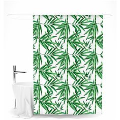 Шторка для ванной "Бамбуковые листья" Сирень