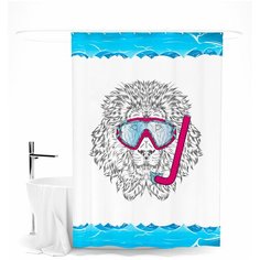 Шторка для ванной Сирень "Августейший кот"