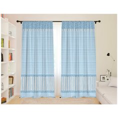 Фотошторы Сирень для детской "Синие полосочки", 145*260 2 шт., Блэкаут