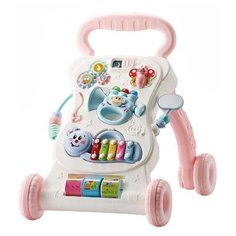 Каталка-ходунки Elefantino Первые шаги IT106350 белый/розовый