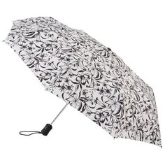 J346-2298 DrawnFloral (Черные цветы) Зонт женский автомат Fulton