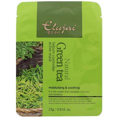 Elujai Natural Green Tea Sebum Controller Active Mask Матирующая тканевая маска с экстрактом зелёного чая, 23 г