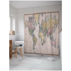 Штора для ванной JoyArty Карта мира 180х200 (sc-13765)