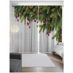 Портьеры JoyArty Елочные игрушки на ленте 265 см (p-20292)