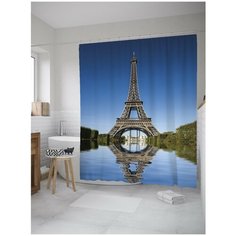 Штора для ванной JoyArty Эйфелева башня на реке 180х200 (sc-8699)