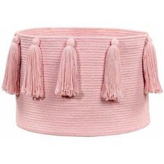 Lorena Canals Корзина с кистями 45х45х30 см розовый