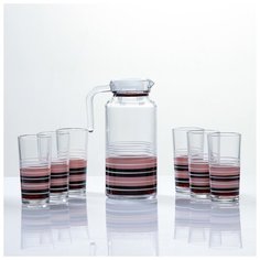 Набор для сока "Кофейный" художественная роспись, 6 стаканов 1250/200 мл 3018899 Сима ленд