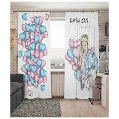 Фотошторы Сирень блэкаут 145*260 см, 2 шт. (комплект - 2 шт.)