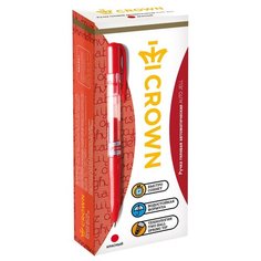 CROWN Набор гелевых ручек Auto Jell, 0.7 мм, 12 шт AJ-3000N, красный цвет чернил