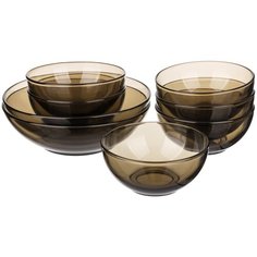 Набор салатников Basilico, 8 предметов, стекло Glass Ink