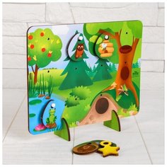 Развивающая игрушка Лесная мастерская с крючками "Кто где живет?"