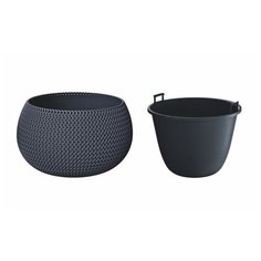 Prosperplast Кашпо для цветов Prosperplast SPLOFY BOWL (DKSP370-S433) 2 предмета 9 л, антрацит