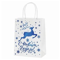 Пакет подарочный 17,8х22,9х9,8 см, "Олень", крафт, с тиснением, 82559 Magic Time