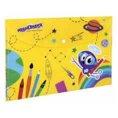 Папка-конверт с кнопкой юнландия, А4, 160 мкм, до 100 листов, цветная печать, 228045