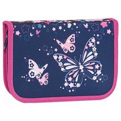 Пенал TIGER FAMILY с наполнением, 1 отделение, 16 предметов, "Butterfly Mistery", 20х14х4 см, 270232
