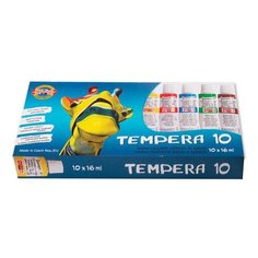 Краски темперные KOH-I-NOOR "Жираф", набор 10 цветов по 16 мл, в алюминиевых тубах, без кисти, 01625S1001KS