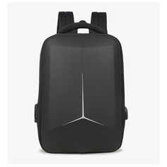 Рюкзак MyPads M-1946 из водонепроницаемого ПВХ для ноутбука Macbook Pro Air Xiaomi Lenovo HP Asus 15.6 / 16 / 17 / 17.3 дюйма корейский современный дизайн ранец с USB и кодовым замком большой емкости вместительный мужской для студентов черного цвета