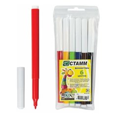 Фломастеры СТАММ "Веселые игрушки", 6 цветов, пластиковая упаковка, европодвес, ФВ02