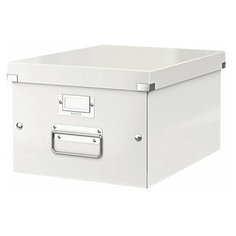 Короб архивный LEITZ "Click & Store" M, 200х280х370 мм, ламинированный картон, разборный, белый, 60440001