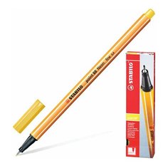 Ручка капиллярная (линер) STABILO "Point 88", желтая, корпус оранжевый, линия письма 0,4 мм, 88/44