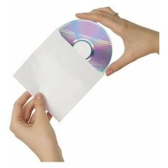Конверты для CD/DVD (125х125 мм) с окном, бумажные, клей декстрин, комплект 25 шт., BRAUBERG, 123599