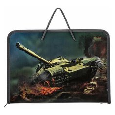 Папка для труда с ручками пифагор А4, пластик, молния вокруг, органайзер, "War", 270159