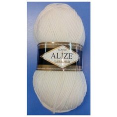 Пряжа «Lanagold» Alize 51% акрил - 49% шерсть 240м/100гр (055 белый) 5 шт.