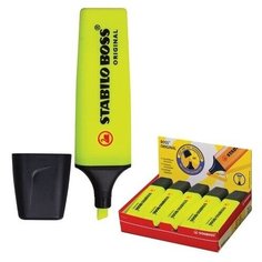 Текстовыделитель STABILO "Boss", желтый, линия 2-5 мм, 70/24