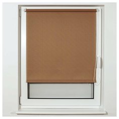 Штора рулонная BRABIX 70х175 см, текстура - лён, защита 55-85%, 200 г/м2, темно-беж.S-36, 605991