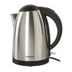 Чайник SONNEN KT-106, 1,8 л, 2200 Вт, закрытый нагревательный элемент, нержавеющая сталь, 451707