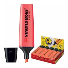 Текстовыделитель STABILO "Boss", красный, линия 2-5 мм, 70/40