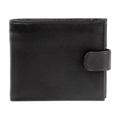 Портмоне мужское FABULA "Largo", 125х97 мм, натуральная кожа, застежка-кнопка, черное, PM.44.LG