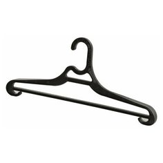 Вешалка-плечики, размер 50-54, пластик, плоская, перекладина, крючки для бретелей, черный, BRABIX, 601655