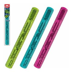 Линейка пластиковая 30 см, гибкая, MAPED (Франция) "Twistn Flex", тонированная, ассорти, подвес, 027900