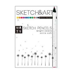 Скетч карандаши цветные "SKETCH&ART" утолщенные, грифель 4 MM, 12 ЦВ., Арт. 30-0114 Bruno Visconti
