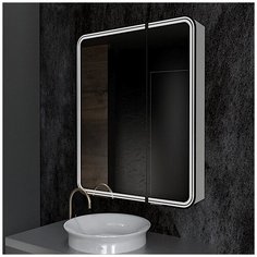 Зеркало шкаф MIXLINE "Адриана" 700*800 (ШВ) 2 створки ,левый,сенсорный выкл, светодиодная подсветка