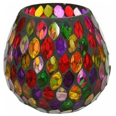 Kaemingk Стеклянный подсвечник Витражная мозаика - Бургас 10 см Kaemingk [ID57741]