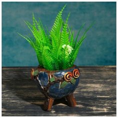 Кашпо фигурное "Горшочек на ножках", голубое 9*8,5*8см 5081668 Take It Easy