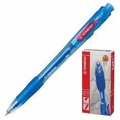 Ручка шариковая автоматическая с грипом STABILO "Marathon", синяя, корпус тонированный синий, узел 0,7 мм, линия письма 0,38 мм, 318/41F