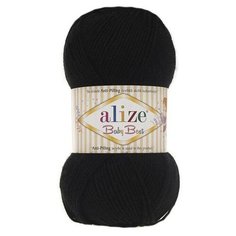 Пряжа Alize Baby Best (Беби Бест) 60 черный 90% акрил, 10% бамбук 100г 240м 5шт