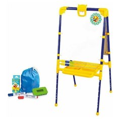 Мольберт InHome МИ2/3 растущий для обучения и развития творческих способностей детей старше 1.5 лет, синий/желтый