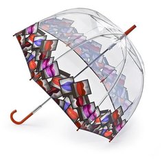 L719-3079 LipsPolaroidBorder (Губы) Зонт женский трость Lulu Guinness Fulton