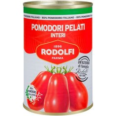 Томаты Rodolfi целые очищенные в собственном соку, 400 г, Италия