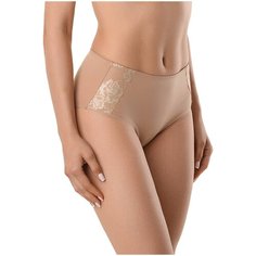 Conte Elegant Трусы слипы высокой посадки с вышивкой, размер 118, телесный