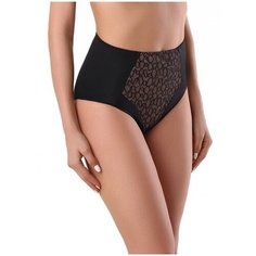 Conte Elegant Трусы слипы Voile высокой посадки с кружевной вставкой, размер 98, черный