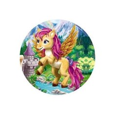 Алмазная мозаика "Единорог в сказочной стране" круглая на картоне блестящая, 18 см. Рыжий кот RDS18018