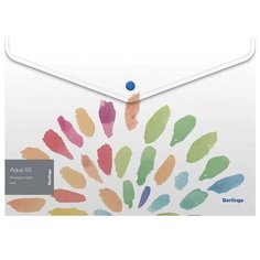 Berlingo Папка-конверт на кнопке Aqua XS A4, 180мкм, пластик белый/рисунок