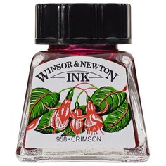 Тушь Winsor&Newton для рисования, малиновый, стекл. флакон 14мл