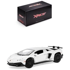 Детская инерционная металлическая машинка, Serinity Toys, с открывающимися дверями, модель Lamborghini Aventador SV, со светом и звуком, белый